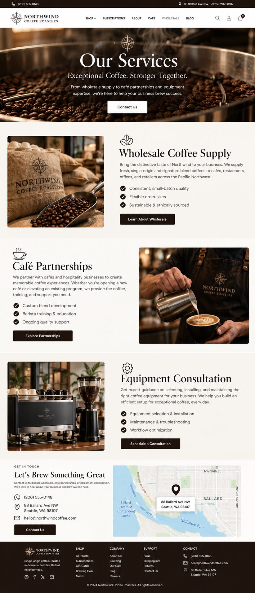 Services design mockup